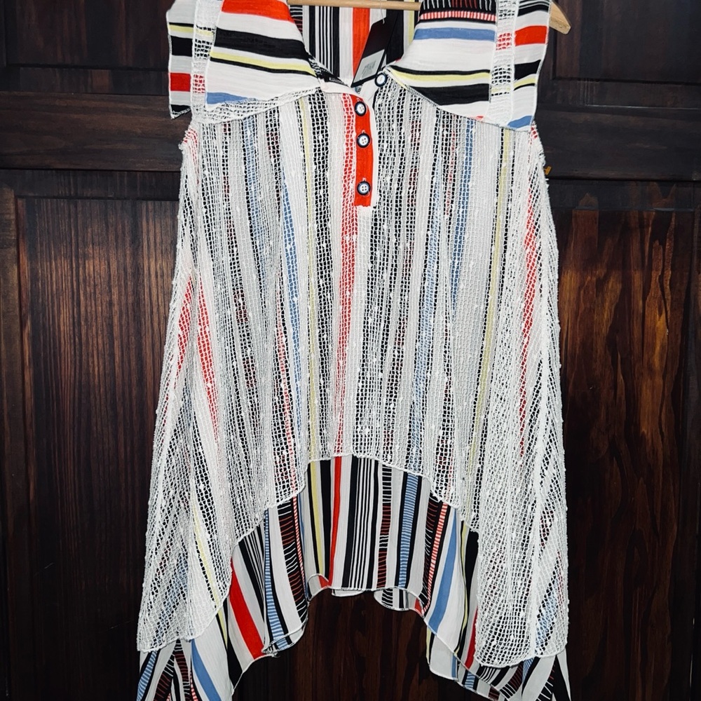 Radzoli Striped Multicolor Sleeveless Top medium NWT